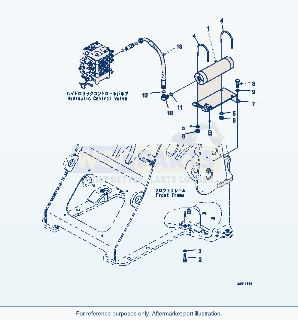 Komatsu WA320-7 Hydraulic Piping Ecss Accumulator Line parts diagram