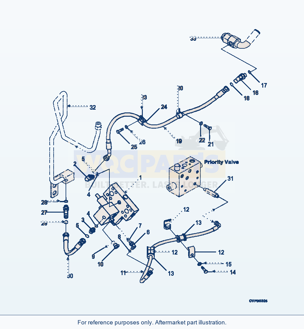 Komatsu WA320-7 Hydraulic Piping Emergency Steering Lines parts diagram