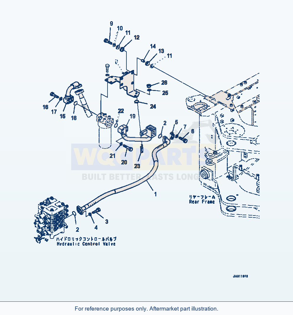 Komatsu WA320-7 Hydraulic Piping Filter Line parts diagram
