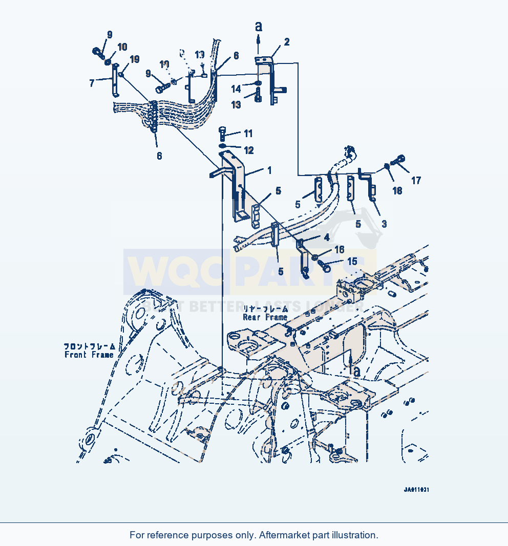 Komatsu WA320-7 Hydraulic Piping Hydraulic Piping Mounting parts diagram