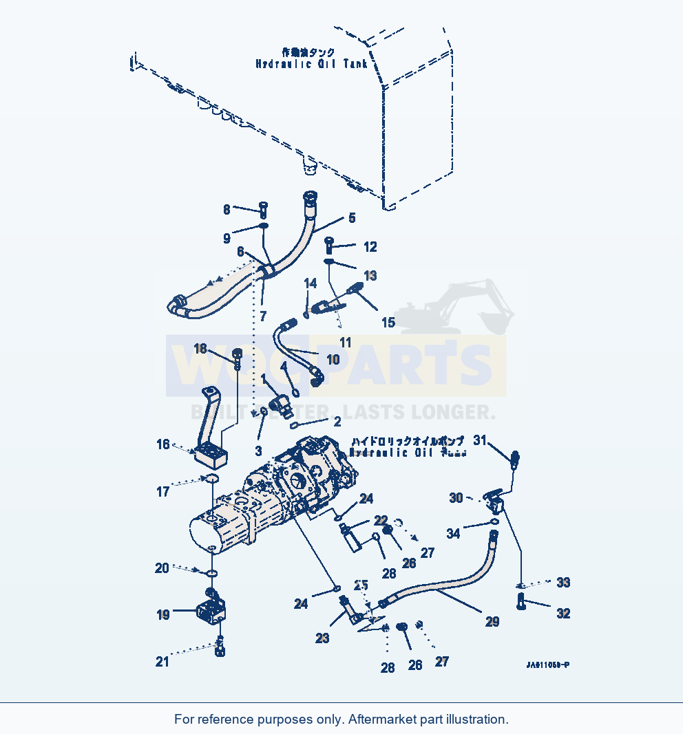 Komatsu WA320-7 Hydraulic Piping Oil Pump Lines parts diagram