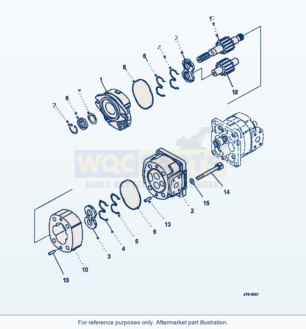 Komatsu WA320-7 Hydraulic Pump Brake And Fan parts diagram