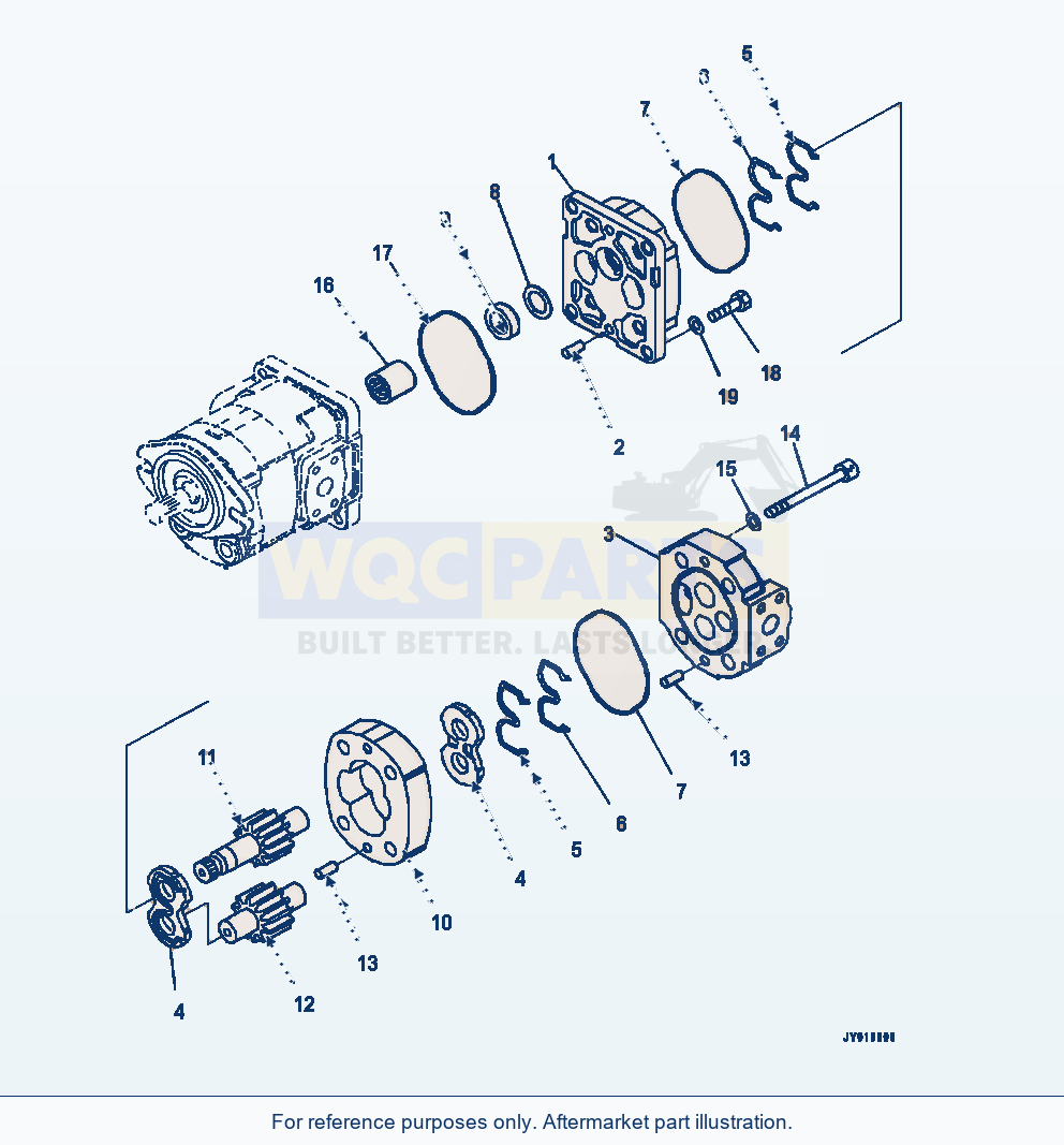 Komatsu WA320-7 Hydraulic Pump Lubrication parts diagram