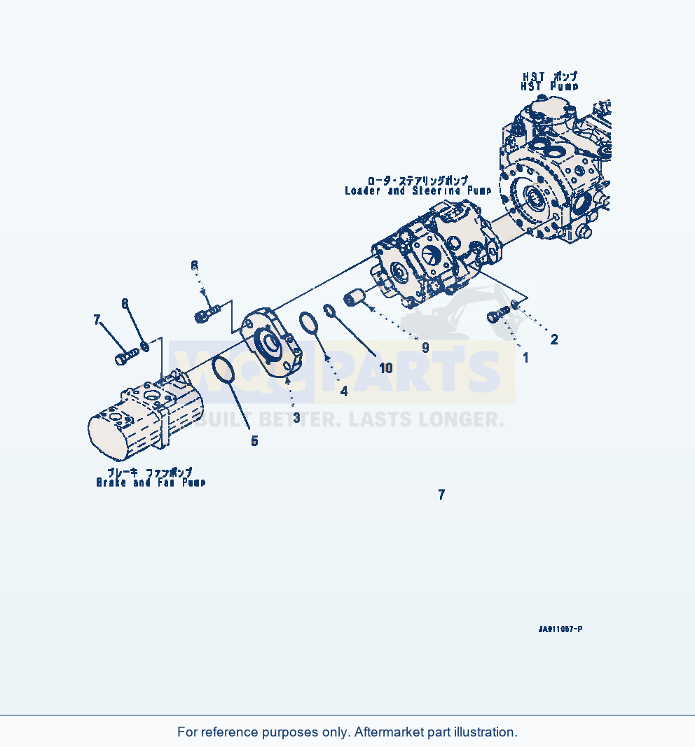 Komatsu WA320-7 Hydraulic Pump Mounting parts diagram