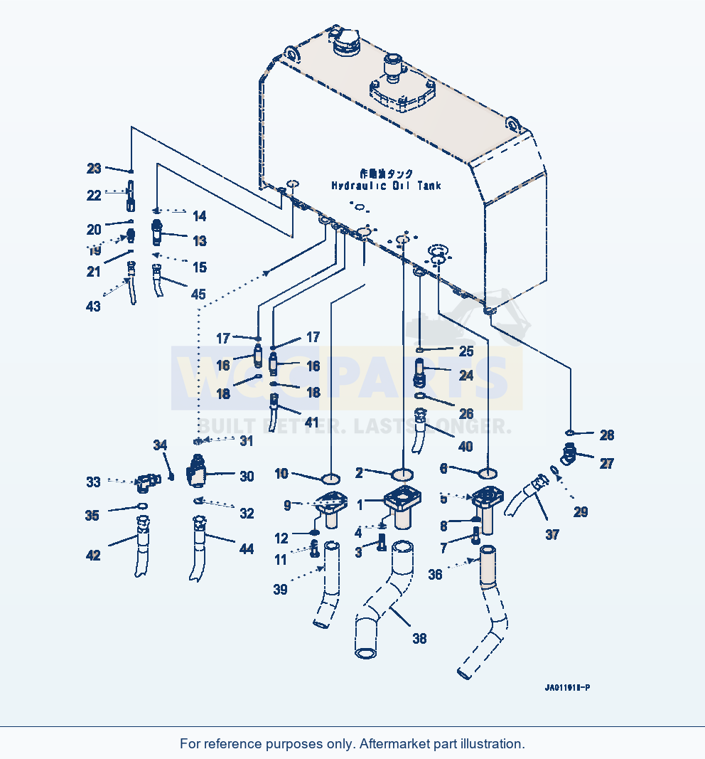 Komatsu WA320-7 Hydraulic Tank Suction Piping Connections parts diagram