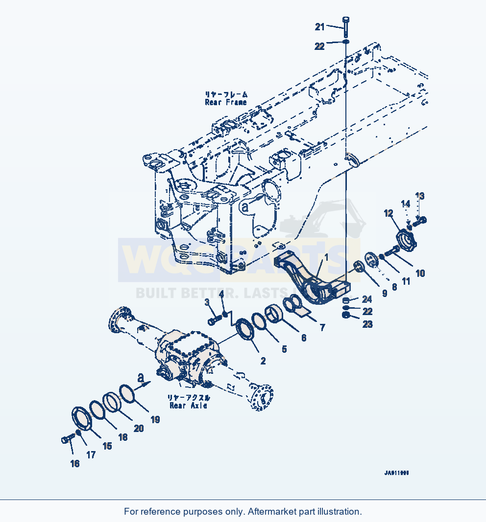 Komatsu WA320-7 Rear Axle Support parts diagram