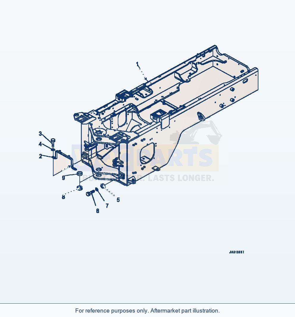 Komatsu WA320-7 Rear Frame With Additional Counterweight parts diagram
