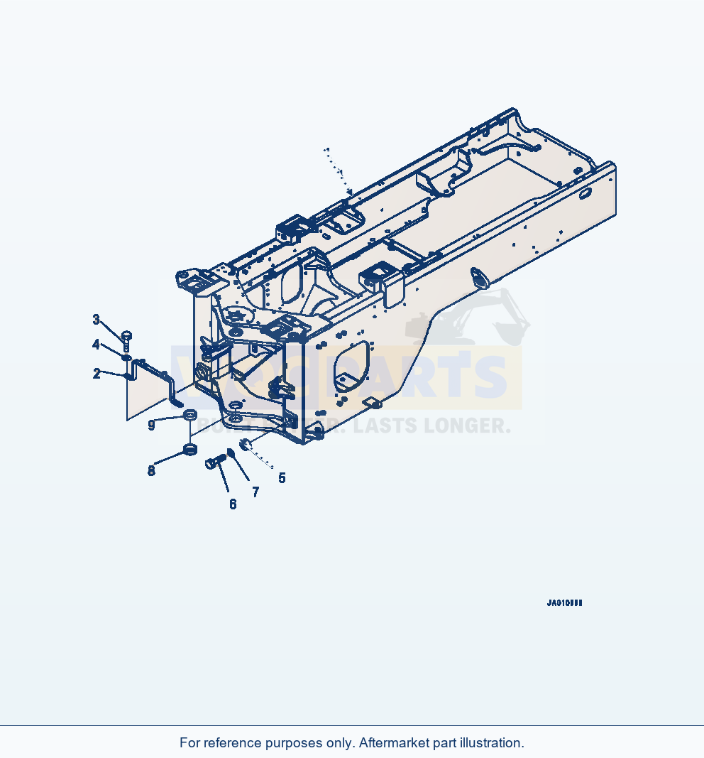 Komatsu WA320-7 Rear Frame Without Additional Counterweight parts diagram
