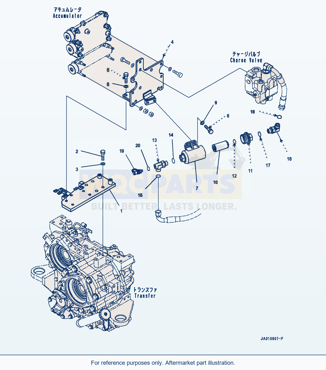 Komatsu WA320-7 Brake Control, Accumulator Mounting (#80001-) parts diagram