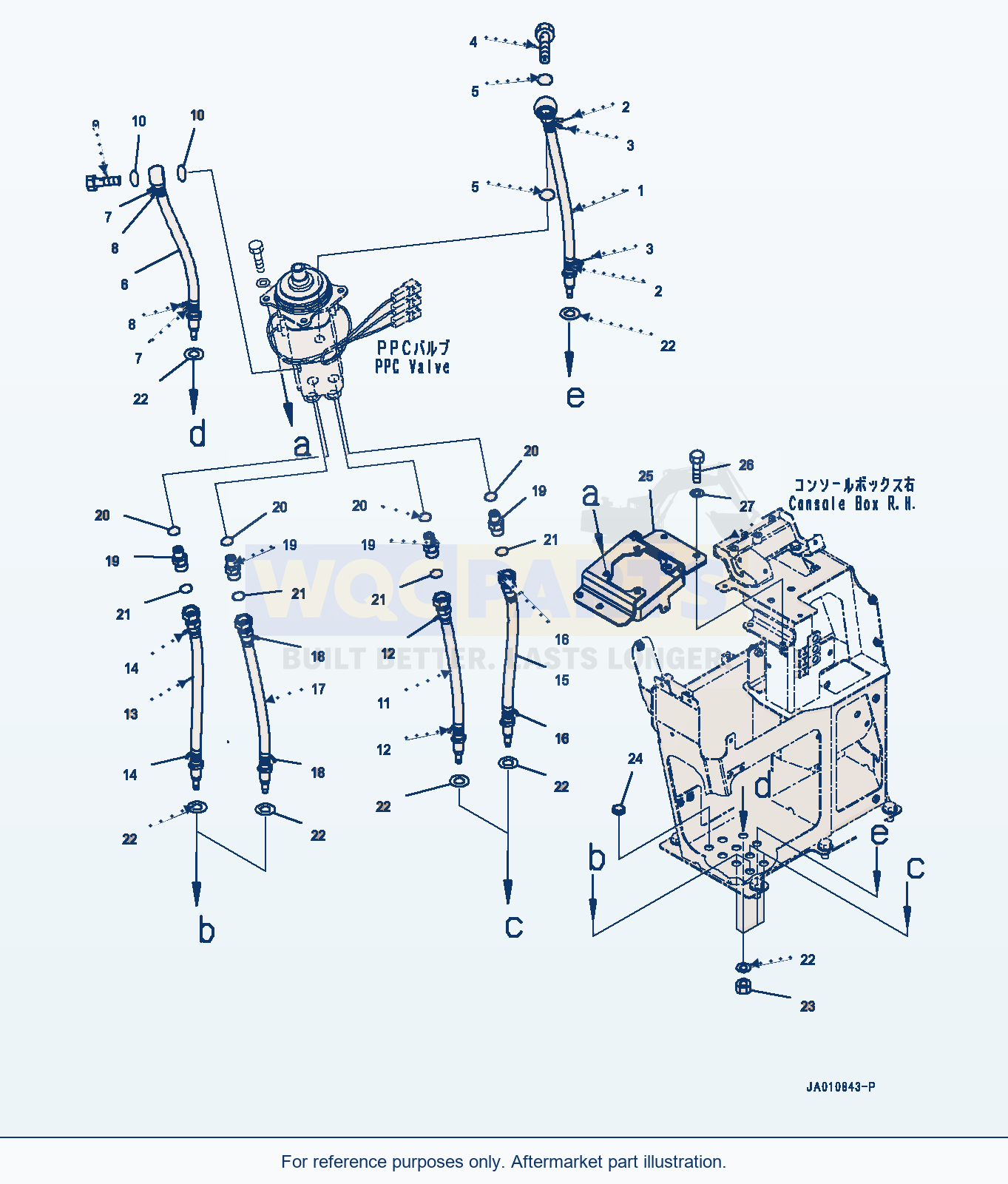 Komatsu WA320-7 Loader Control Unit, Ppc Valve Piping (#80001-) parts diagram