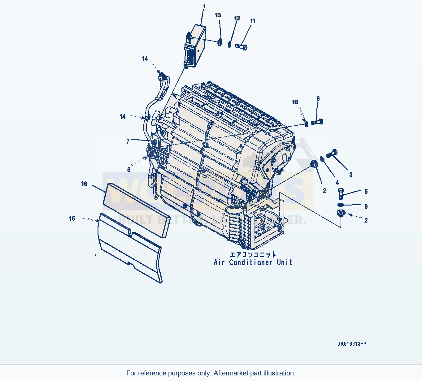 Komatsu WA320-7 Rops Cab, Air Conditioner Controller (#80001-) parts diagram