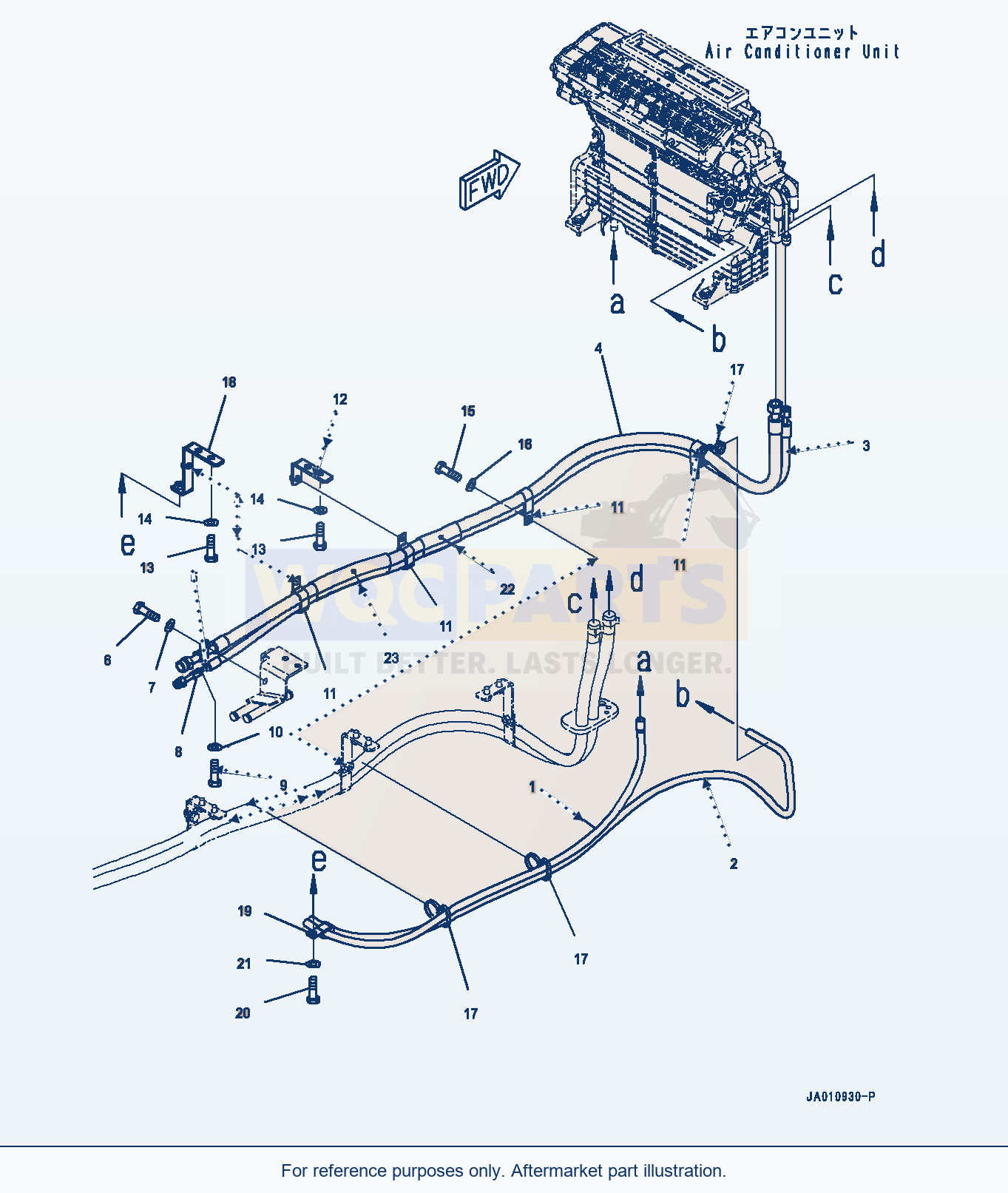 Komatsu WA320-7 Rops Cab, Air Conditioner Piping (#80001-) parts diagram