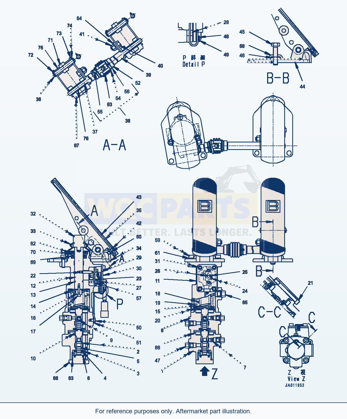 Komatsu WA320-7 Rops Cab, Brake Pedal (#80001-) parts diagram