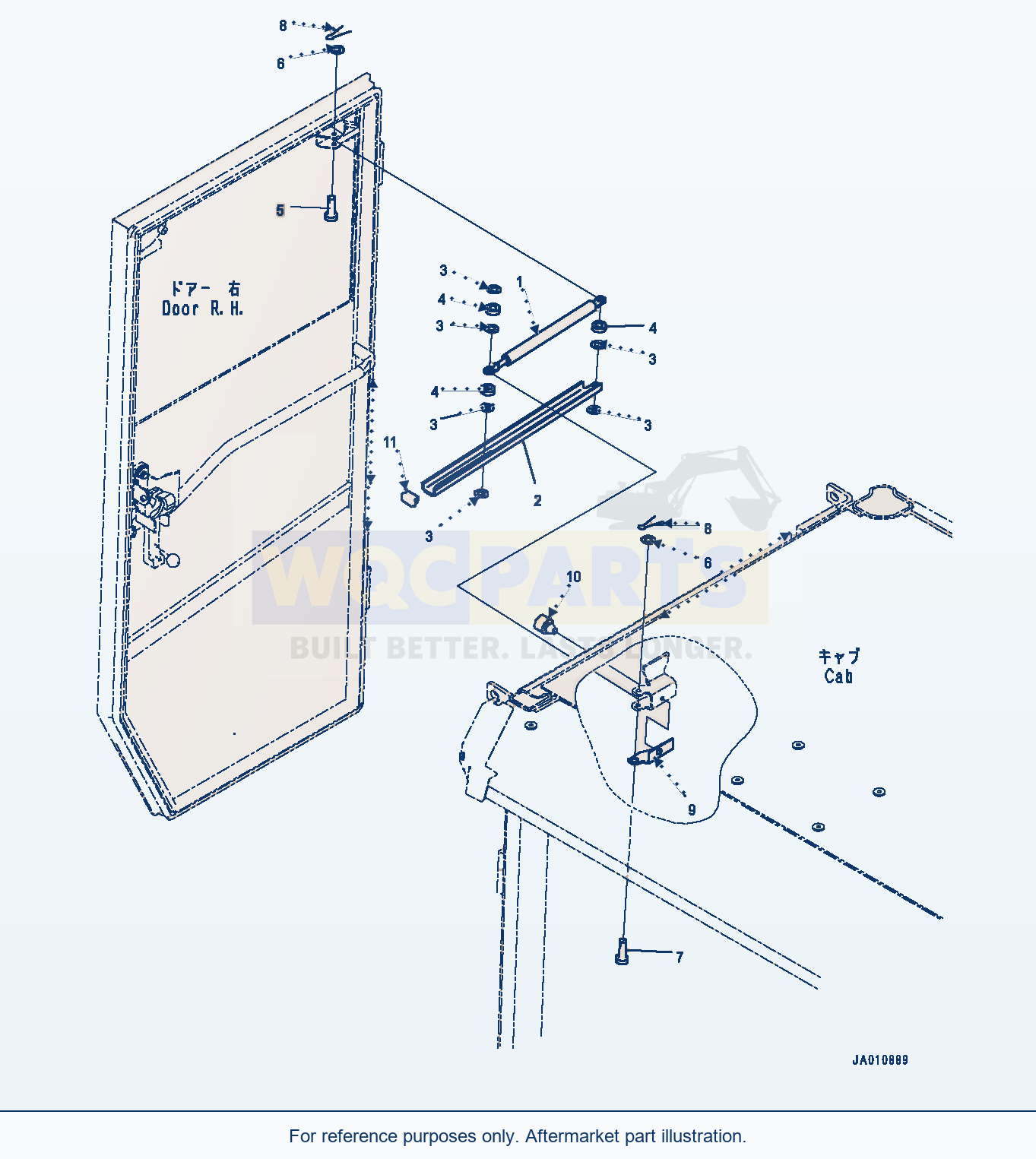 Komatsu WA320-7 Rops Cab, Gas Spring And Mounting (#80001-) parts diagram