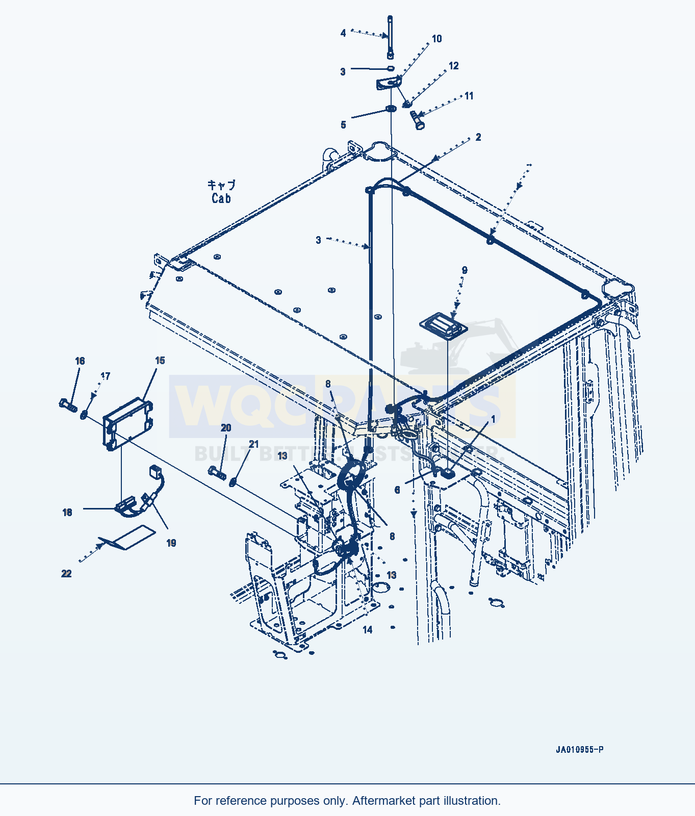 Komatsu WA320-7 Rops Cab, Komtrax Antenna (#80001-) parts diagram