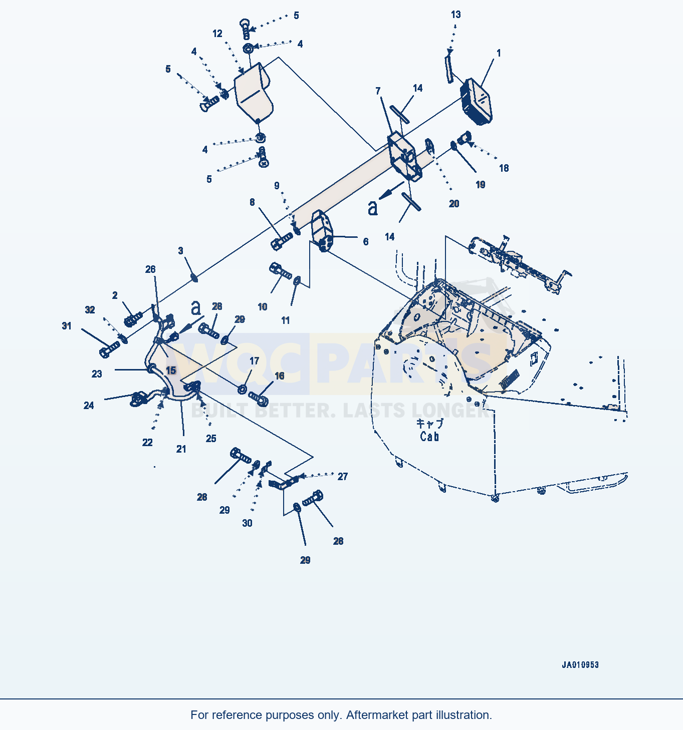 Komatsu WA320-7 Rops Cab, Rearview Monitor (#80001-) parts diagram