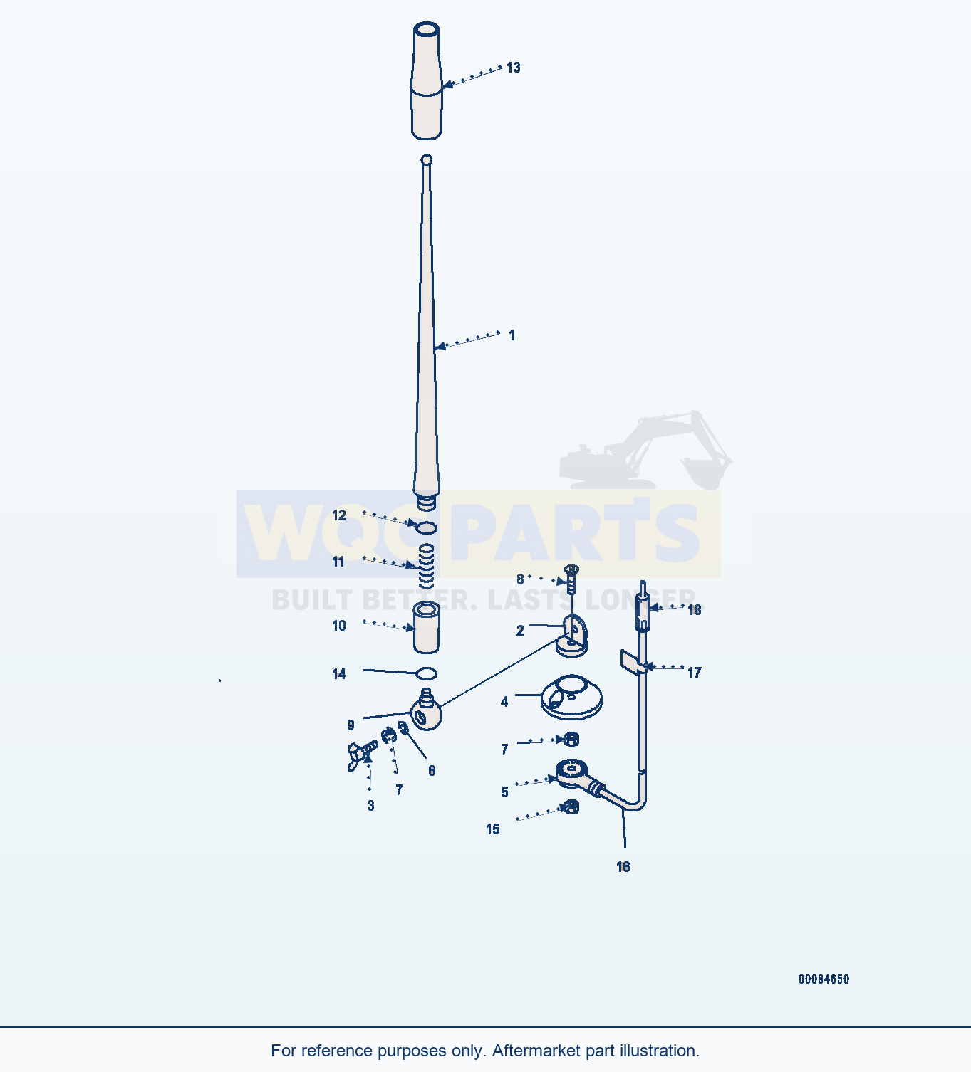 Komatsu WA320-7 Rops Cab, Rubber Antenna (#80001-) parts diagram