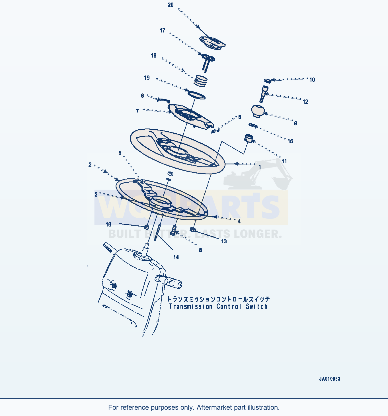 Komatsu WA320-7 Rops Cab, Steering Wheel (#80001-) parts diagram
