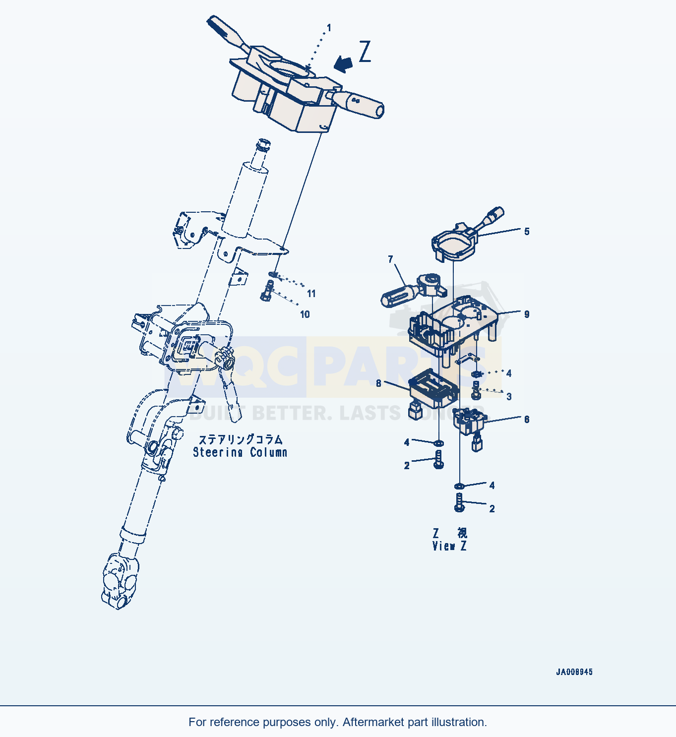 Komatsu WA320-7 Rops Cab, Transmission Control Switch (#80001-) parts diagram