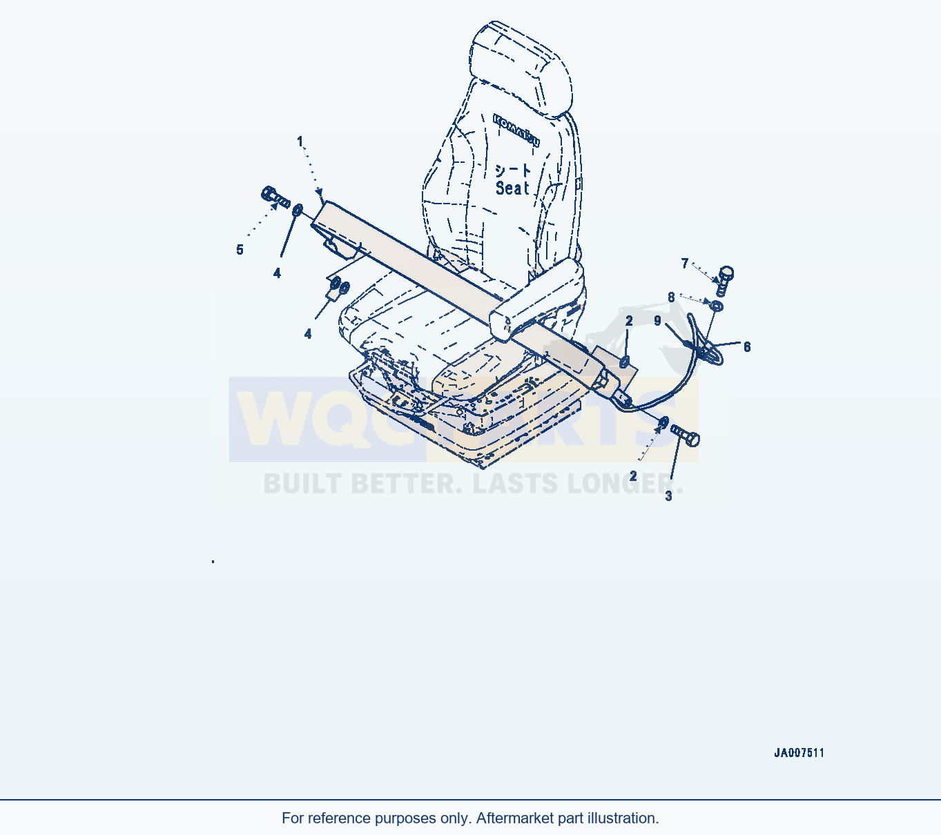 Komatsu WA320-7 Seat Belt (#80001-) parts diagram