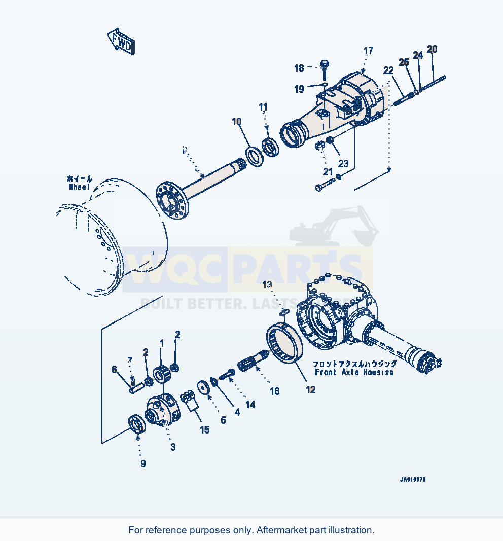 Komatsu WA320-7 Front Axle Final Drive And Housing - Lh parts diagram