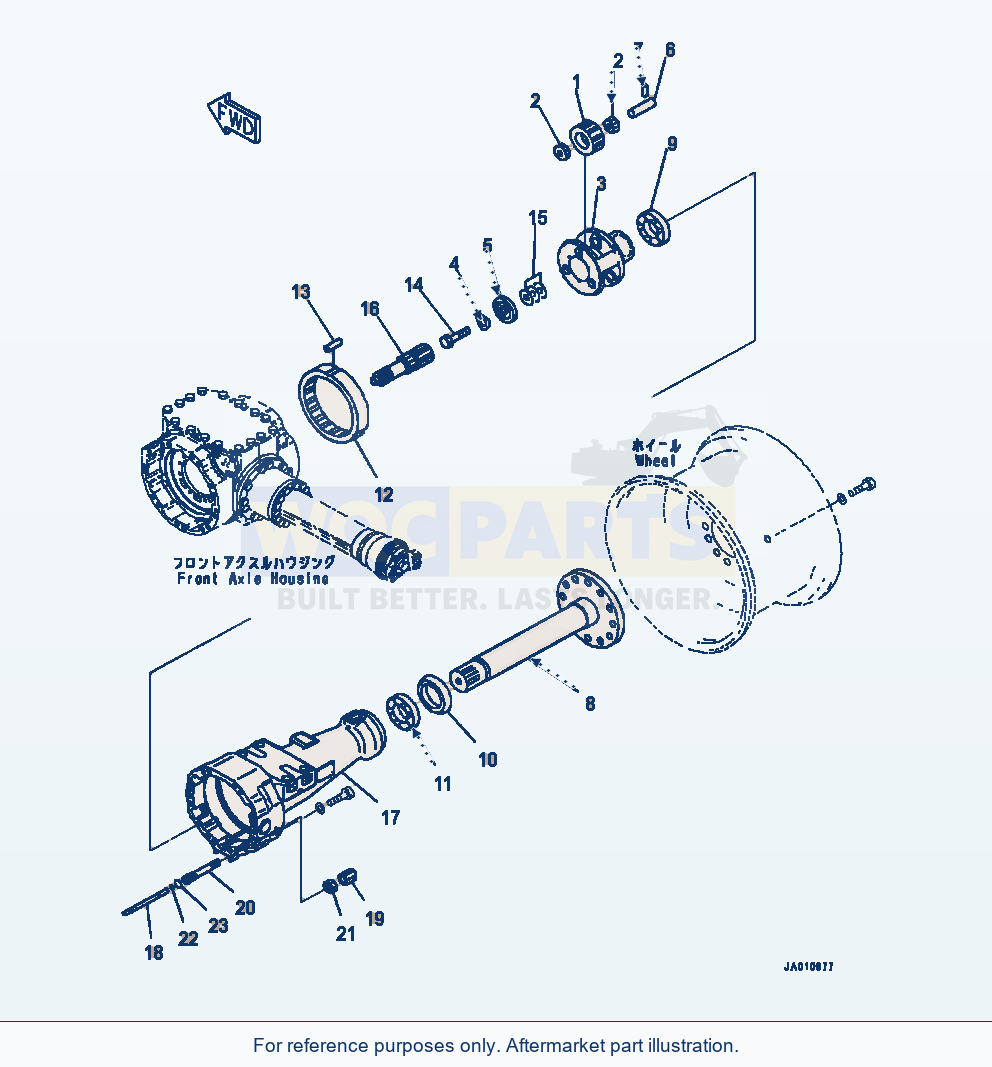 Komatsu WA320-7 Front Axle Final Drive And Housing - Rh parts diagram