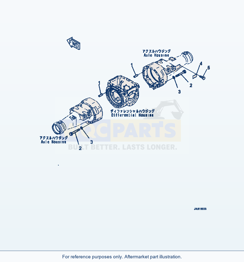Komatsu WA320-7 Front Axle Housing Mounting parts diagram