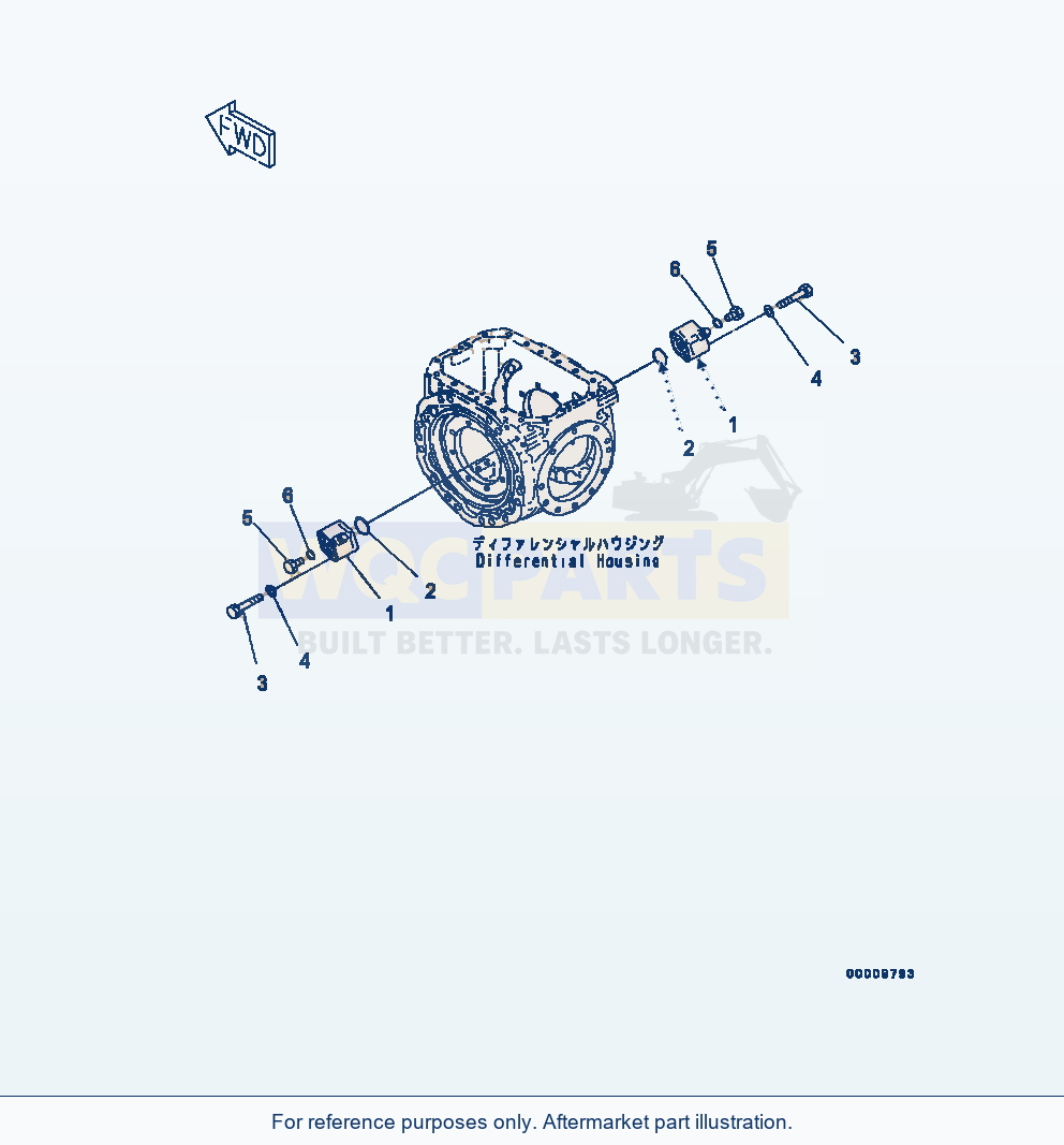 Komatsu WA320-7 Front Axle Slack Adjuster parts diagram