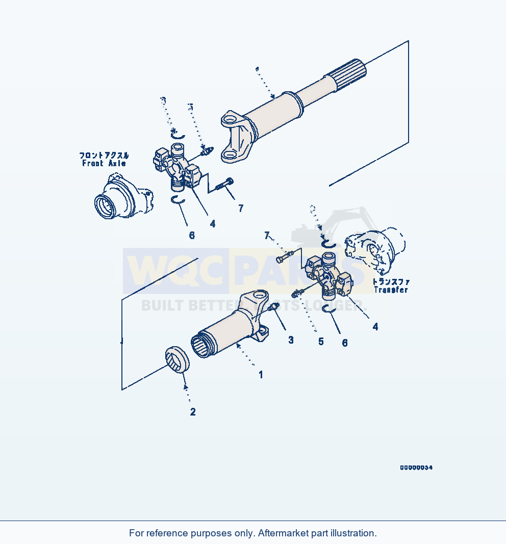 Komatsu WA320-7 Propeller Shaft Front parts diagram