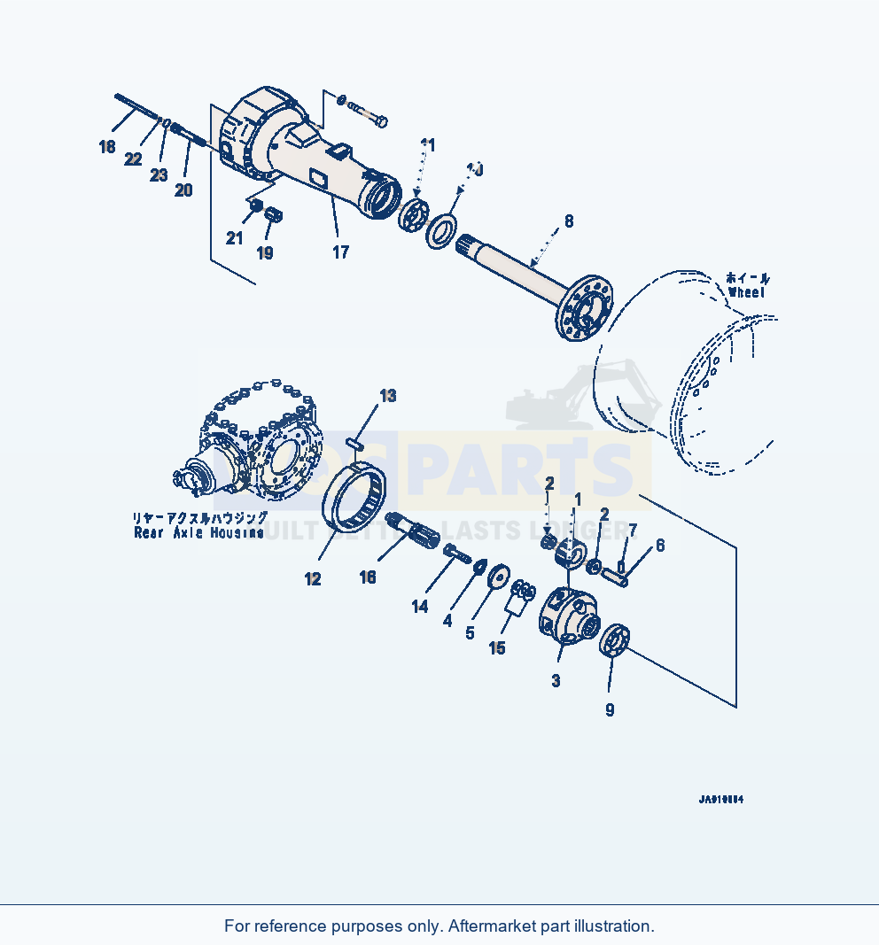 Komatsu WA320-7 Rear Axle Final Drive And Housing - Lh parts diagram