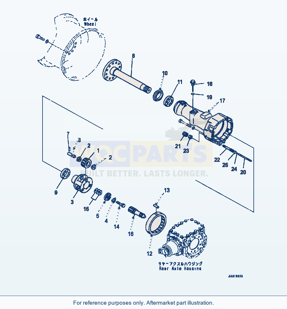 Komatsu WA320-7 Rear Axle Final Drive And Housing - Rh parts diagram