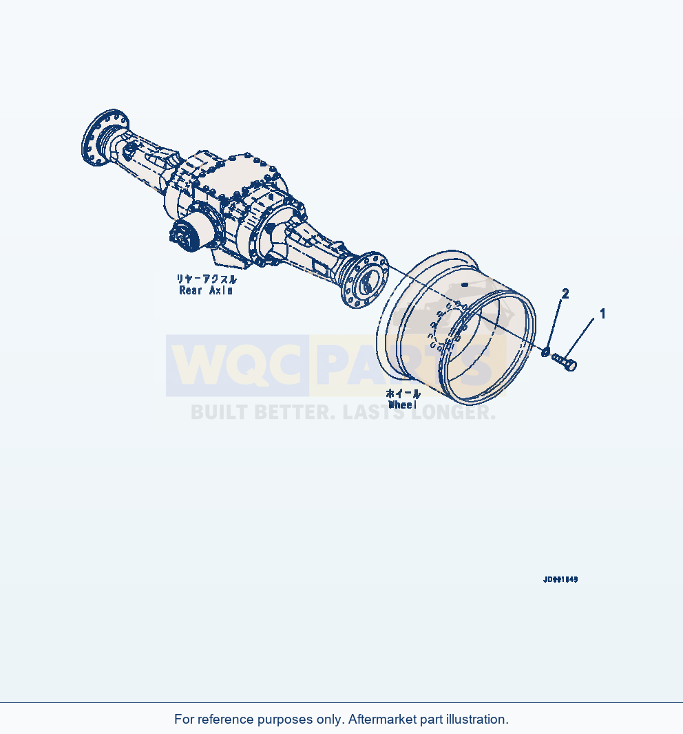 Komatsu WA320-7 Rear Axle Wheel Mounting parts diagram