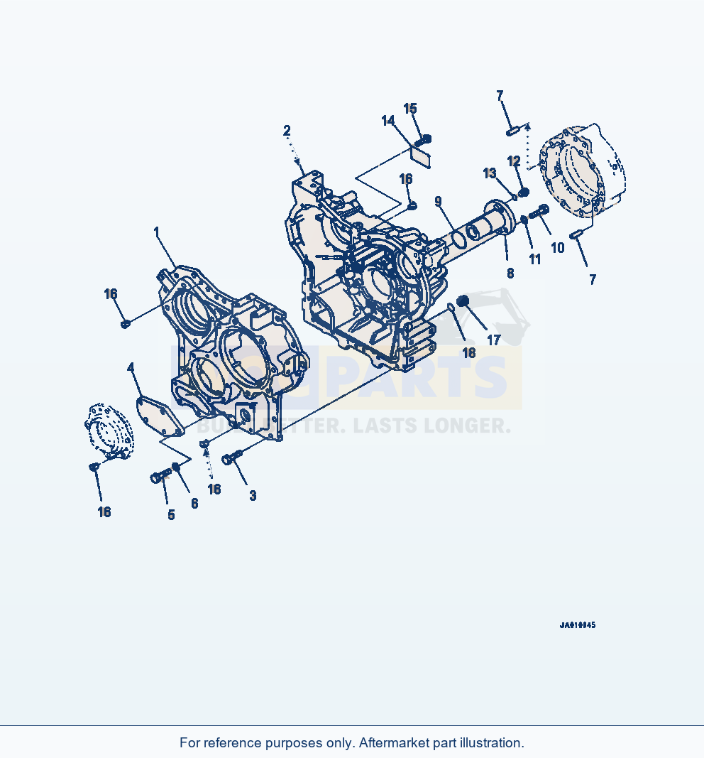 Komatsu WA320-7 Transfer Case Assembly parts diagram