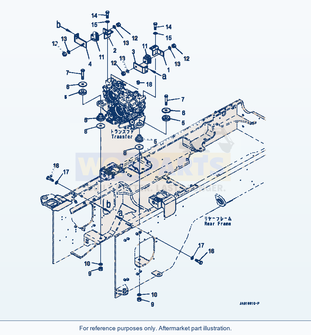 Komatsu WA320-7 Transfer Case Mounting parts diagram