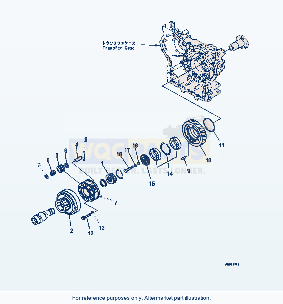 Komatsu WA320-7 Transfer Input Shaft parts diagram