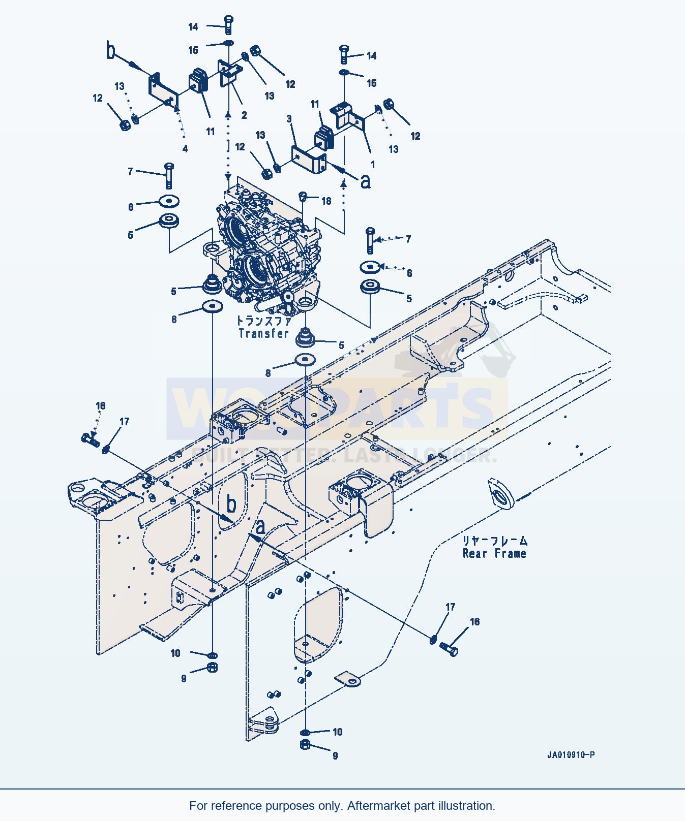 Komatsu WA320-7 Transfer Case Mounting (#80001-) parts diagram