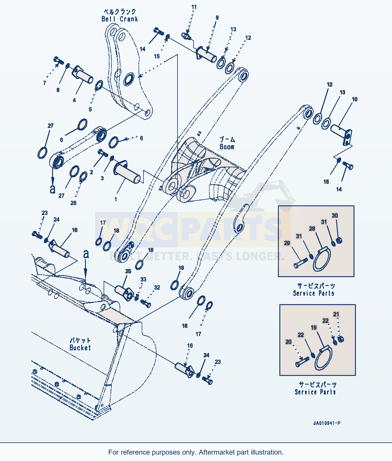 Komatsu WA320-7 Boom And Bell Crank, Mounting (#80001-) parts diagram