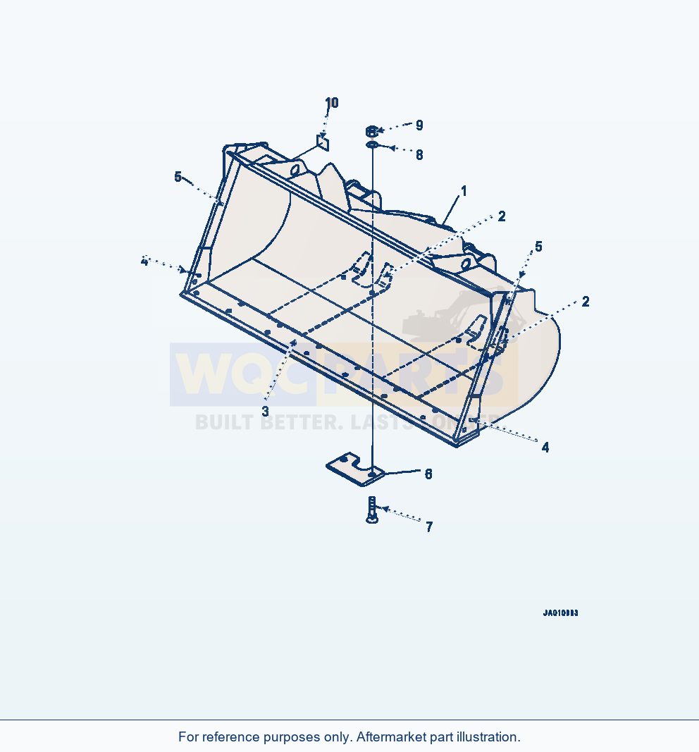 Komatsu WA320-7 Bucket 2.6m³, Bolt On Cutting Edge 2.8m³ parts diagram