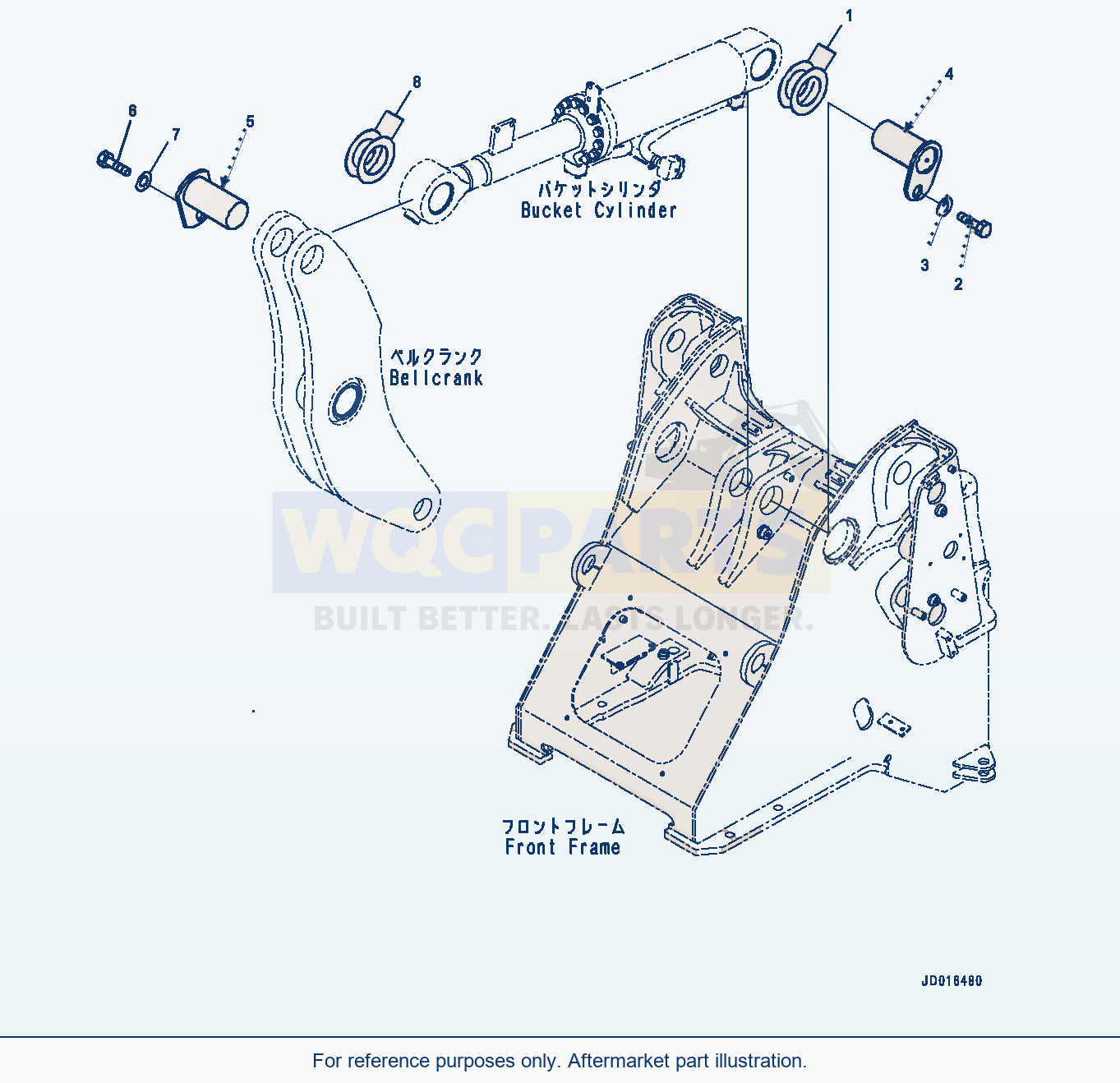 Komatsu WA320-7 Bucket Cylinder, Mounting (#80001-) parts diagram