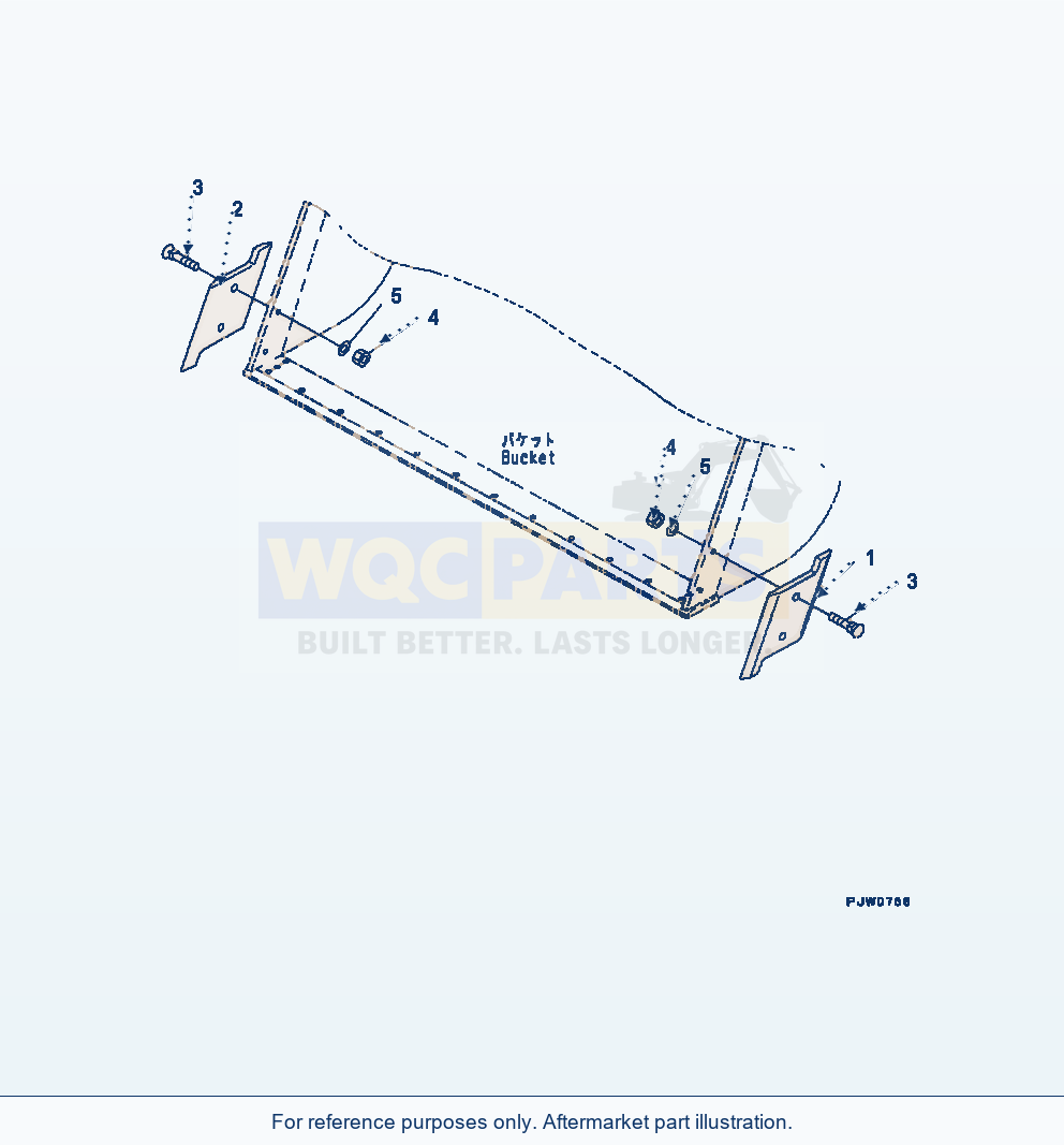 Komatsu WA320-7 Bucket Side Guard Standard parts diagram