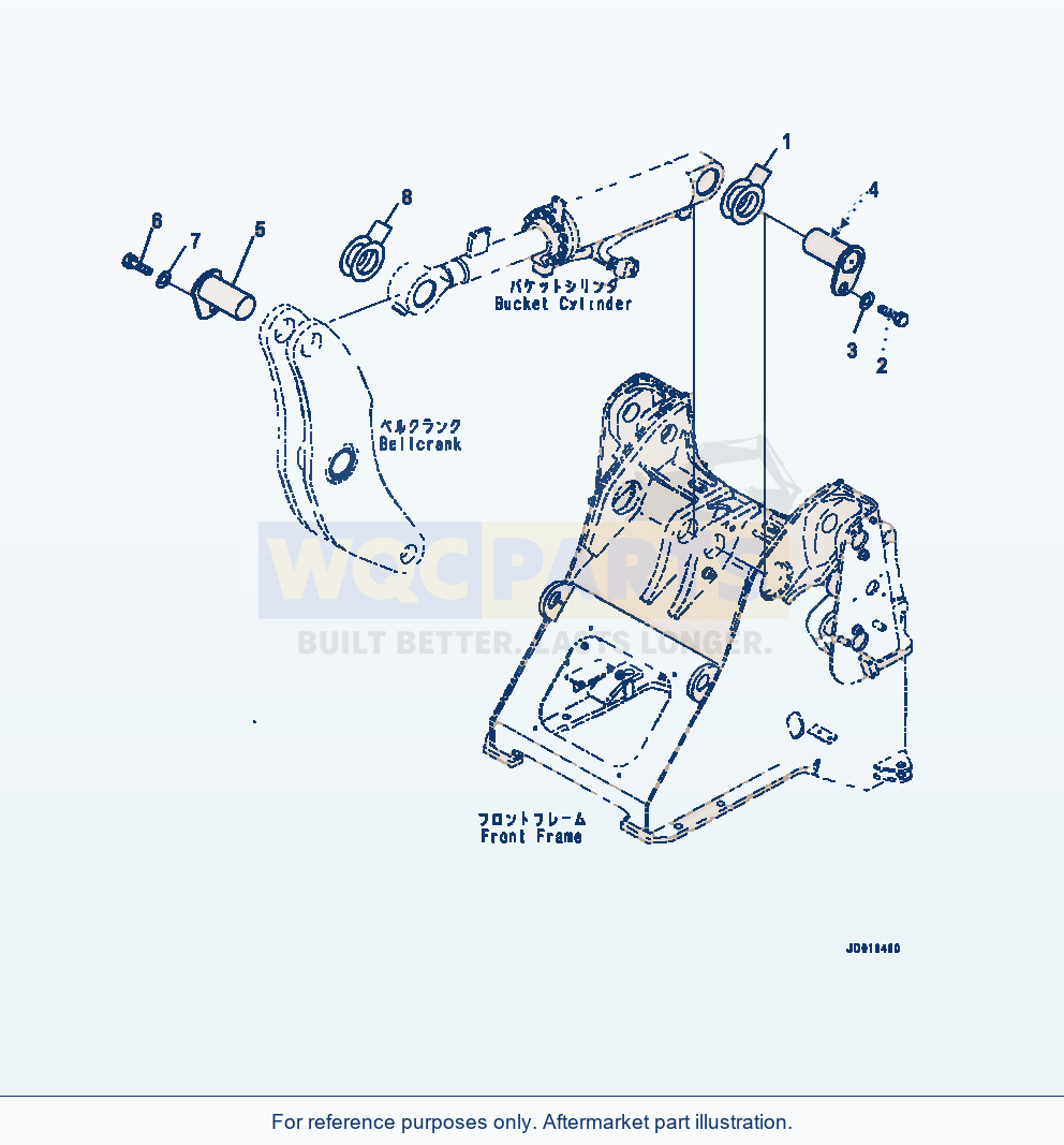 Komatsu WA320-7 Cylinder Assembly Bucket, Mounting Pins parts diagram