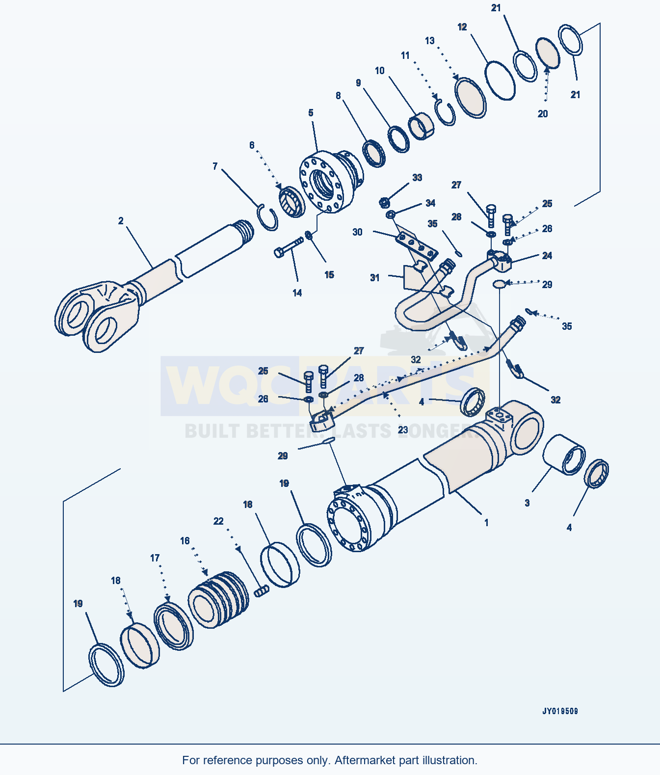 Komatsu WA320-7 Lift Cylinder, L.H. (#80001-) parts diagram
