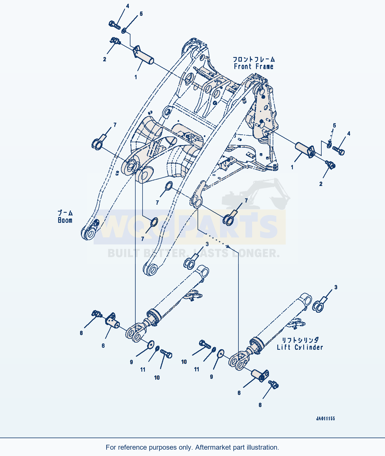 Komatsu WA320-7 Lift Cylinder, Mounting (#80001-) parts diagram