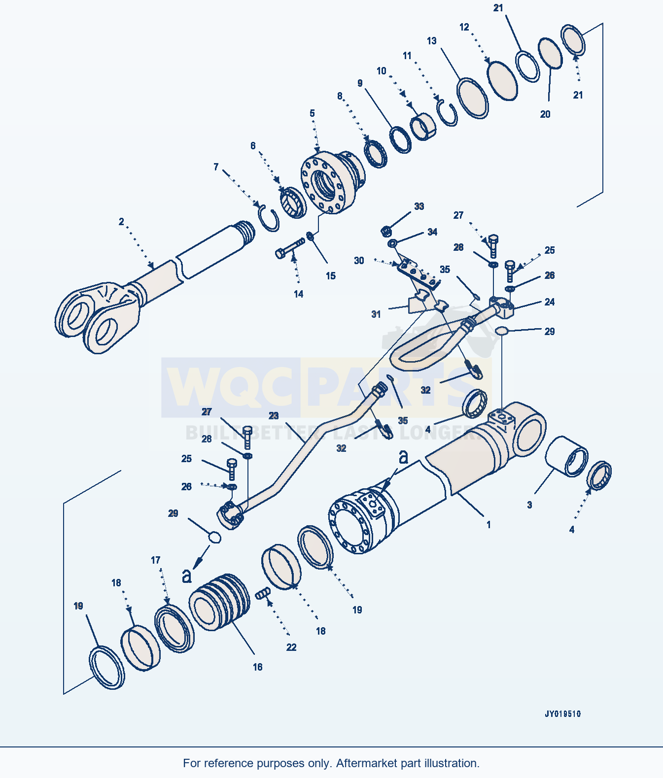 Komatsu WA320-7 Lift Cylinder, R.H. (#80001-) parts diagram
