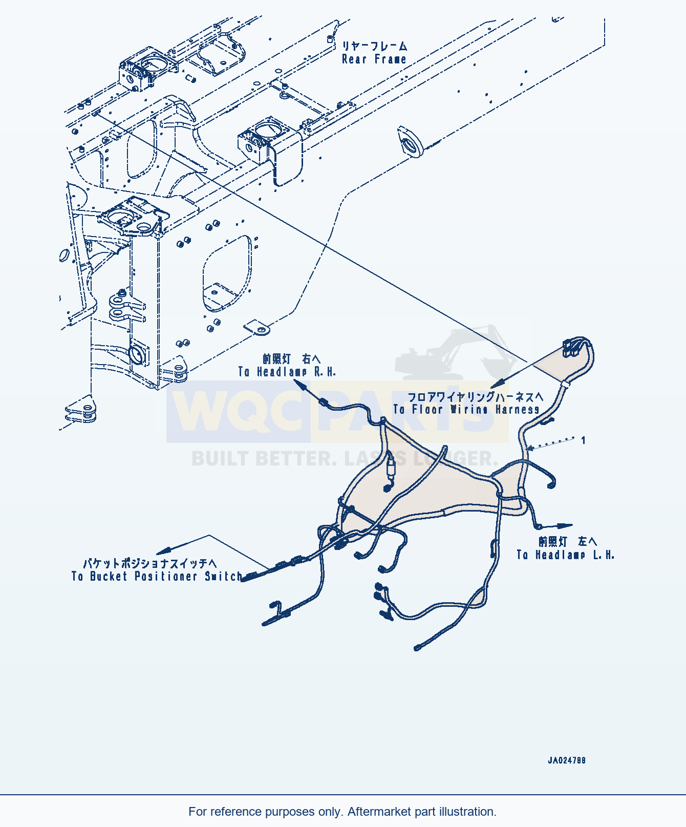 Komatsu WA320-8 Front Wiring Harness, Wiring Harness (#85001-) parts diagram