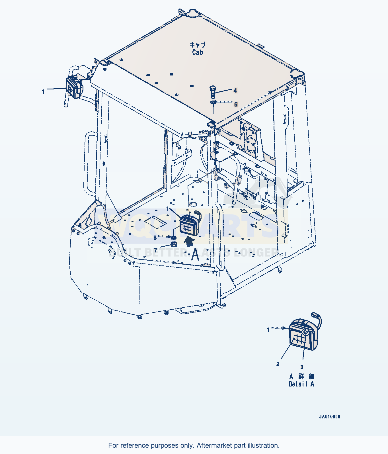 Komatsu WA320-8 Working Lamp, Lamp And Bolt (#85001-) parts diagram