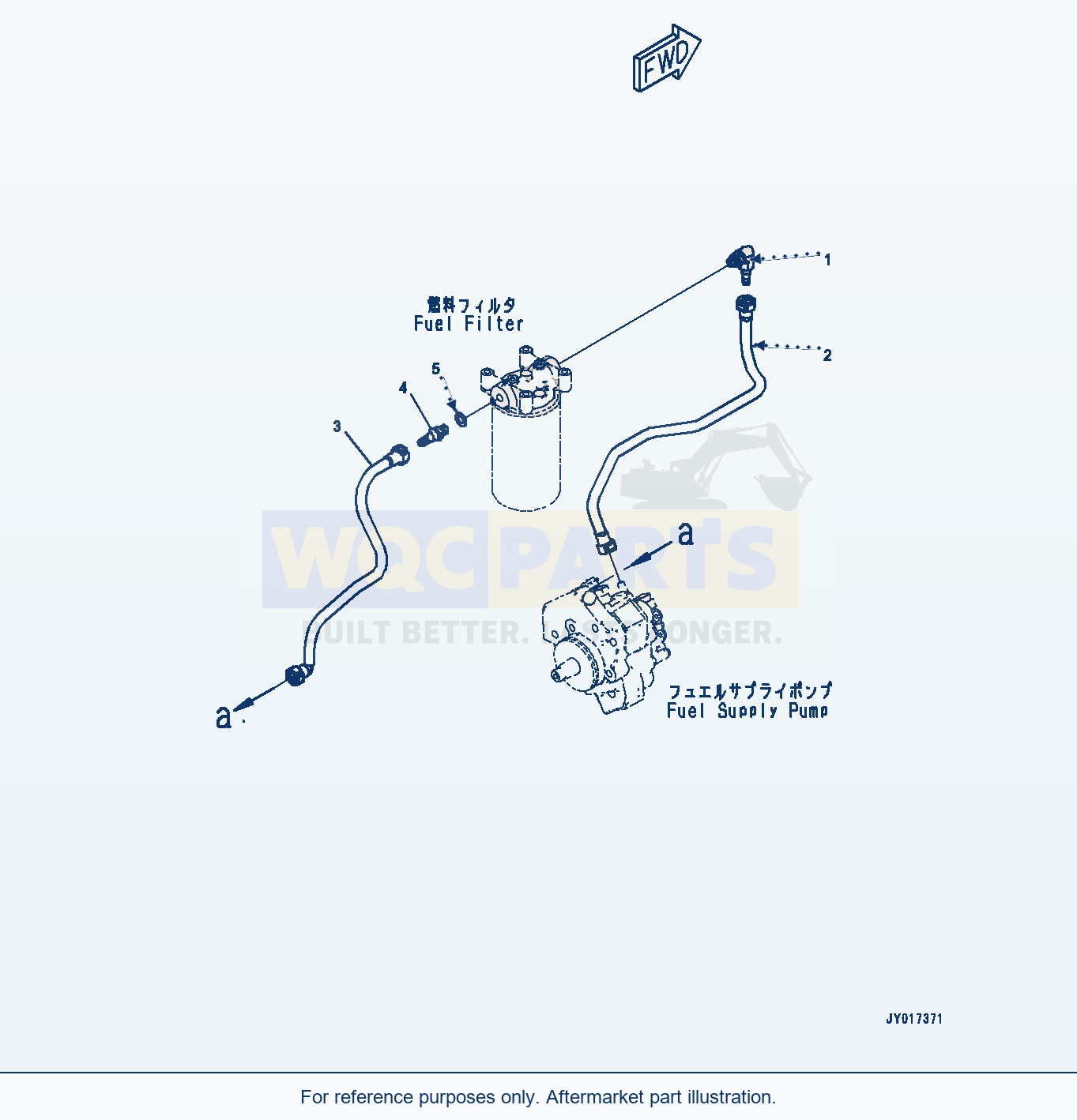 Komatsu WA320-8 Fuel Filter Piping (#26643211-) (Aff20-001001) parts diagram