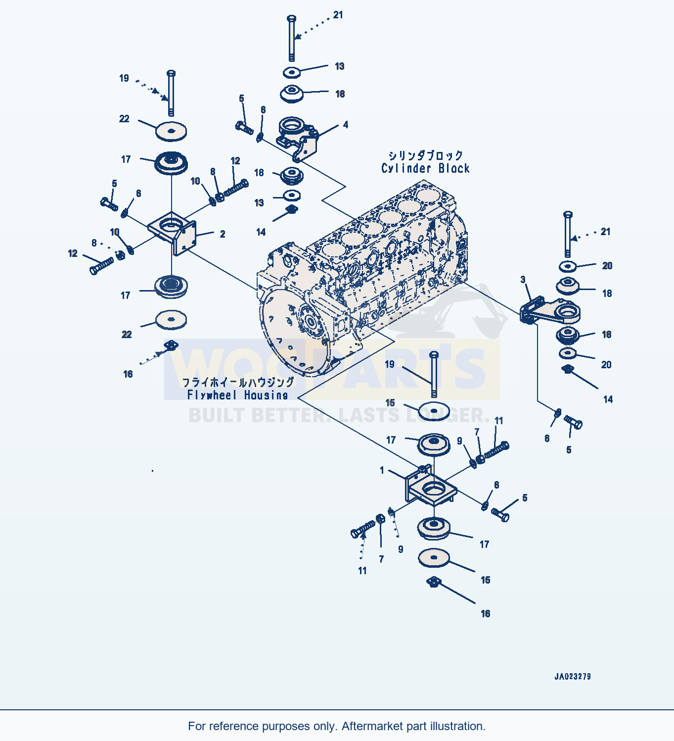 Komatsu WA320-8 Engine Mounting (#85001-) parts diagram