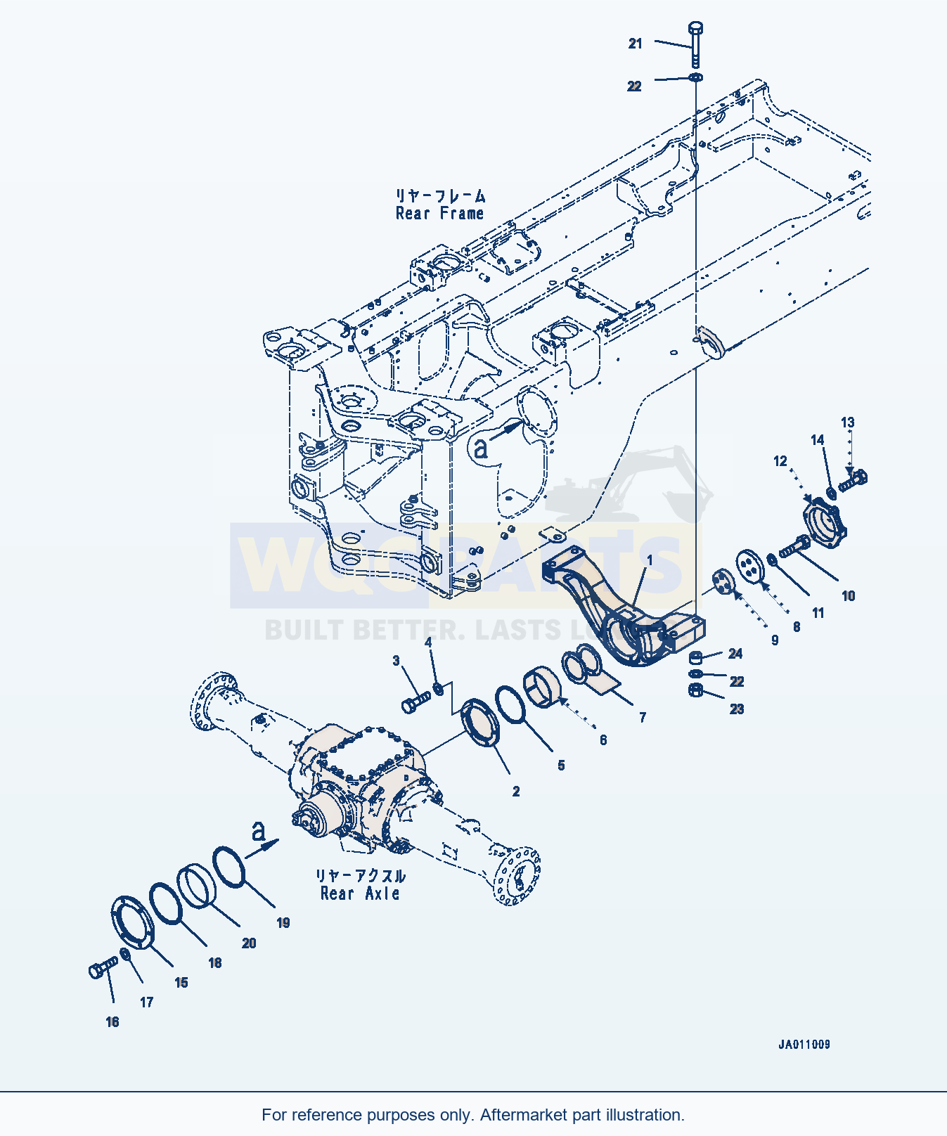 Komatsu WA320-8 Rear Axle Support (#85001-) parts diagram