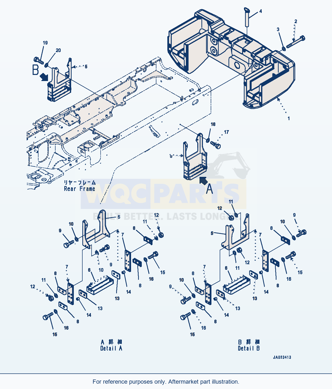 Komatsu WA320-8 Counterweight (#85001-) parts diagram